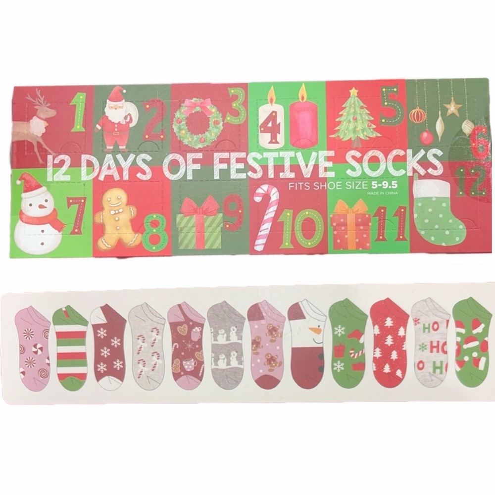 NIB 12 Days of Festive Socks Set